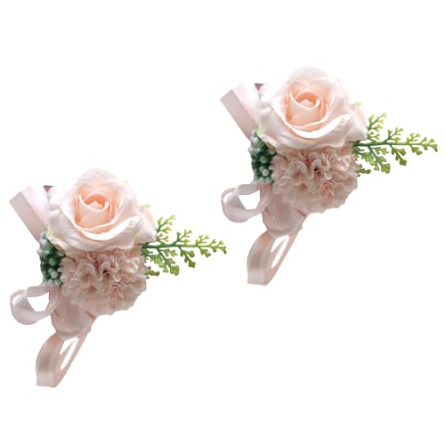 Hattba 2 x Handgelenk-Corsagen für Mutter der Braut und des Bräutigams, Rosen-Ansteckblume für Braut- und Brautjungfern-Korsagen für Abschlussbälle von Hattba