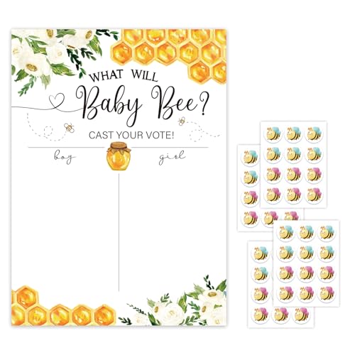 Hattba Baby Showers Supplies Gender Reveals Game Kits Stilvolle Poster Board mit Aufklebern Junge oder Mädchen Vorhersage Zubehör von Hattba