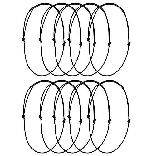 Hattba Lederschnüre für Halsketten, Lederschnüre, schwarze Kordeln mit Schiebeknoten, Schmuckherstellung, Halsband, 10 Stück Hattba Lederschnüre für Halsketten, Lederschnüre, schwarze Kordeln mit Schiebeknoten, Schmuckherstellung, Halsband, 10 Stück von Hattba