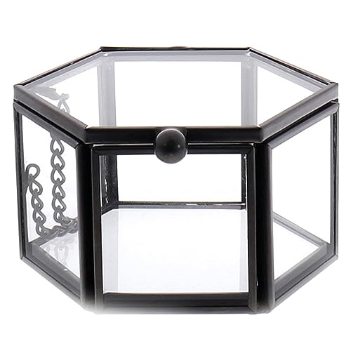 Kreative leere geometrische Glas-Schmuckschatulle, Schmuck-Organizer, Ringbox, Schmuckaufbewahrung, Hochzeit, Damen von Hattba