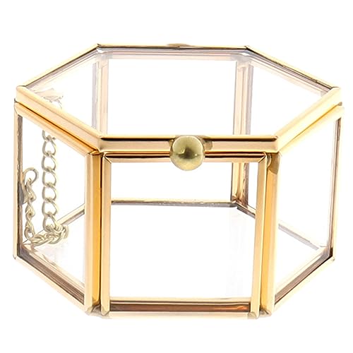 Kreative leere geometrische Glas-Schmuckschatulle, Schmuck-Organizer, Ringbox, Schmuckaufbewahrung, Hochzeit, Damen von Hattba