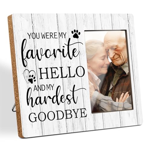 Bilderrahmen aus Holz, Gedenkgeschenke für den Verlust eines geliebten Menschen, "You were My Favorite Hello and My Hardest Goodbye", Gedenkgeschenk-Rahmen für den Verlust eines geliebten Menschen, von Hatzelou