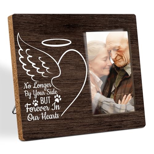 Hatzelou Bilderrahmen aus Holz, Aufschrift "In Memory of Loved One", "No Longer By My Side Forever In My Heart" (in englischer Sprache), Beileidsgeschenke für den Verlust eines Bilderrahmens, Zuhause, von Hatzelou