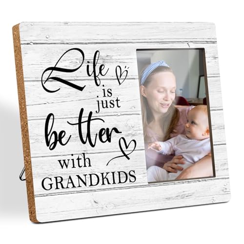 Hatzelou Bilderrahmen aus Holz für Enkelkinder, tolles Geschenk für Großeltern, "Life is Just Better with Grandkids", perfekt für Zuhause, Schlafzimmer, Dekoration (10,2 x 15,2 cm) von Hatzelou