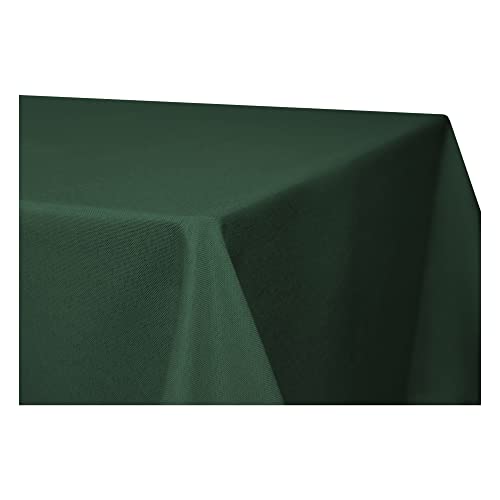 Tischdecke 90 x 90 cm rechteckig Dunkelgrün Leinenoptik Lotuseffekt Tischwäsche Wasserabweisend Tischtuch Fleckenabweisend Bügelfrei Abwischbar Waschbar Innen und Außen Perleffekt von Haus und Deko