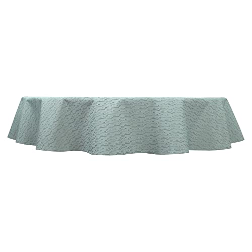 Tischdecke Outdoor ø 145 cm rund Jacquard Wasserabweisend Tischwäsche Garten Terrasse Balkon Tischtuch Fleckenabweisend Wetterfest Lotuseffekt Innen und Außen (Mint) von Haus und Deko