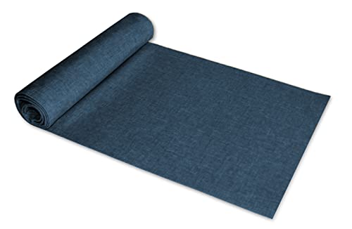 Tischläufer 40 x 100 cm Blau rechteckig Leinenoptik Tischdecke Lotuseffekt Tischwäsche Wasserabweisend Tischtuch Fleckenabweisend Bügelfrei Abwischbar Knitterfrei Innen und Außen von Haus und Deko