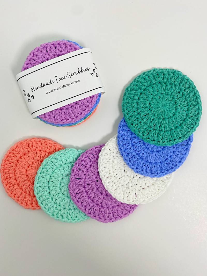 Face Scrubbies - Gehäkelte Bio-Baumwolle Wiederverwendbar Mit Liebe Hergestellt Perfekt Zum Verschenken Umweltfreundlich Versandfertig Weihnachtsdeko von HausOfShiva