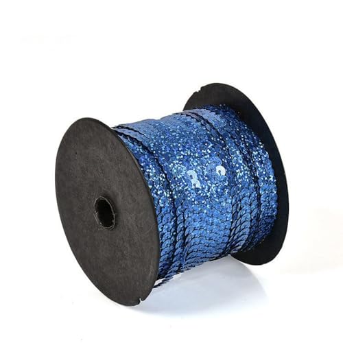 Pailletten Bänder 90 m Pailletten Band 6 mm Breites Bortenband Glänzende Paillettenbänder für DIY Handwerk Bastelprojekte Tanzbekleidungen Armband Dekorationen (Laser Schatz Blau) von Hava Kolari