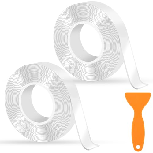 HavaCue 10M Doppelseitiges Klebeband Extra Stark,2 Rollen Nano Double Sided Tape, Ablösbar Doppelseitiges Klebeband Dünn Transparent Mit Schaber für Fotowand,Küche,Haus,Auto,Outdoor von HavaCue ㅤ