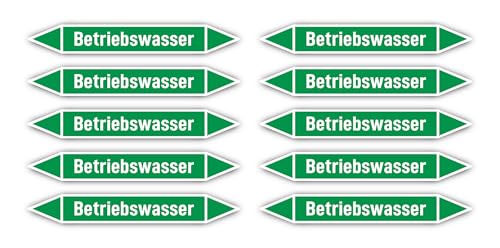 Aufkleber: 100x15 mm, 10 Stück - Gruppe 1 - Wasser - Rohrleitungskennzeichnung - nach DIN 2403 - Sprache: deutsch - Betriebswasser von Havati