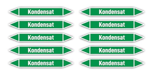 Aufkleber: 100x15 mm, 10 Stück - Gruppe 1 - Wasser - Rohrleitungskennzeichnung - nach DIN 2403 - Sprache: deutsch - Kondensat von Havati