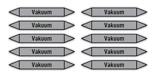 Aufkleber: 100x15 mm, 10 Stück - Gruppe 3 - Luft - Rohrleitungskennzeichnung - nach DIN 2403 - Sprache: deutsch - Vakuum von Havati