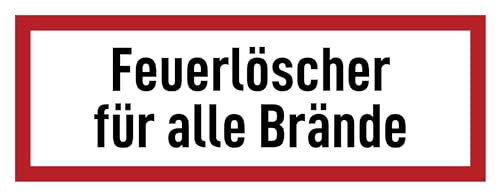 Aufkleber: 105x297 mm, 1 Stück - Feuerlöscher für alle Brände - Brandschutzzeichen - Hinweisschild auf Brandschutzeinrichtung und Einsatzhinweise - DIN 4066 - D1 von Havati