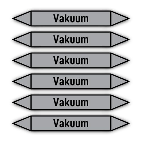 Aufkleber: 200x30 mm, 6 Stück - Gruppe 3 - Luft - Rohrleitungskennzeichnung - nach DIN 2403 - Sprache: deutsch - Vakuum von Havati