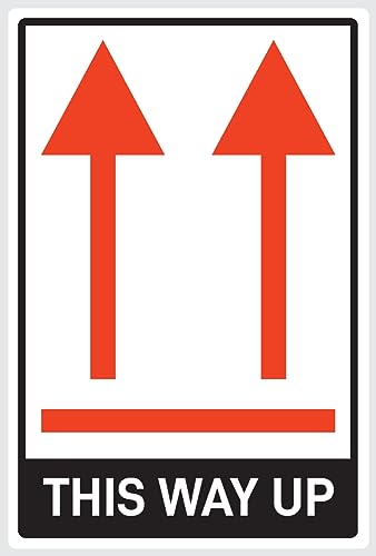 Aufkleber: 300x200 mm, 1 Stück - Kennzeichnung von Versandstücken - Paketorientierung Pfeile - hier oben - this way up - ADR/GHS/DGR/UN von Havati