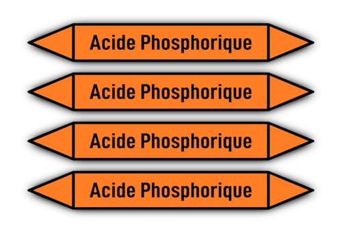 Aufkleber: 300x45 mm, 4 Stück - Groupe 6 - Acides - Rohrleitungskennzeichnung - nach DIN 2403 - Sprache: französisch - Acide Phosphorique von Havati