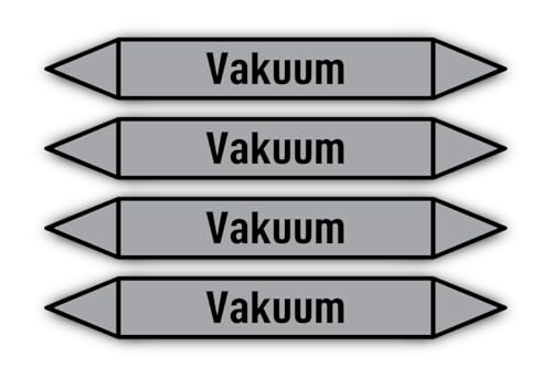 Aufkleber: 300x45 mm, 4 Stück - Gruppe 3 - Luft - Rohrleitungskennzeichnung - nach DIN 2403 - Sprache: deutsch - Vakuum von Havati