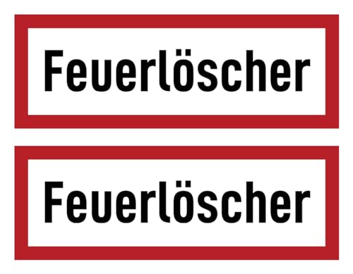 Aufkleber: 74x210 mm, 2 Stück - Feuerlöscher - Brandschutzzeichen - Hinweisschild auf Brandschutzeinrichtung und Einsatzhinweise - DIN 4066 - D1 von Havati