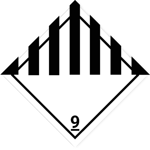 Laminierte Aufkleber: 200x200 mm, 1 Stück - Gefahrzettel - Gefahrgutklasse - Klasse 9 - verschiedene gefährliche Stoffe und Gegenstände - ADR/GHS/DGR/UN Sicherheitspiktogramm von Havati