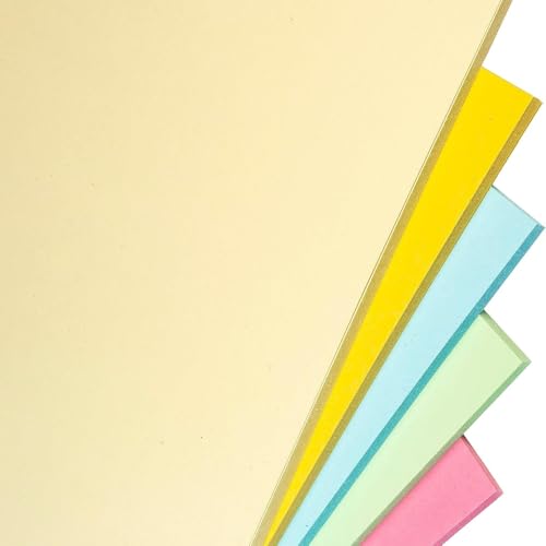 Hawksbill Papier 225 g/m² Mehrzweck-Pastell-Regenbogenfarben, 50 Stück dicke, hochwertige, farbige A3-Karte, dicke Karte für Schreibwaren, Heim- oder Bürogebrauch und Kunst oder Handwerk von Hawksbill