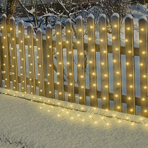 Solar Garten Lichterketten 120 LED 3M x 1M wasserdicht Außen Vorhang Lichter 8 Lichtmodis IP65 Wasserdicht Außerlichterkette für Garten,Bäume,Partys Dekofür Zaun Deck Holiday Decor Warmweiß von Hawofly