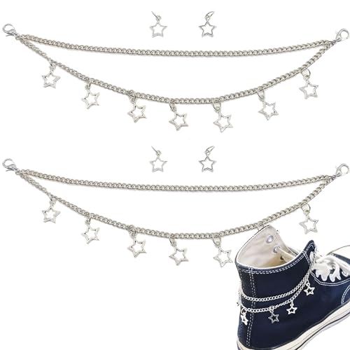 Hayaww 2 Stück Schuhanhänger-Kette Charms Schuhkette Diy Schuhketten Schuh Kette Mit Schuhanhänger Schuhschmuck Ketten Bling Schuh Kette Für Teenager Männer Frauen Erwachsene Sandalen Freizeitschuhe von Hayaww