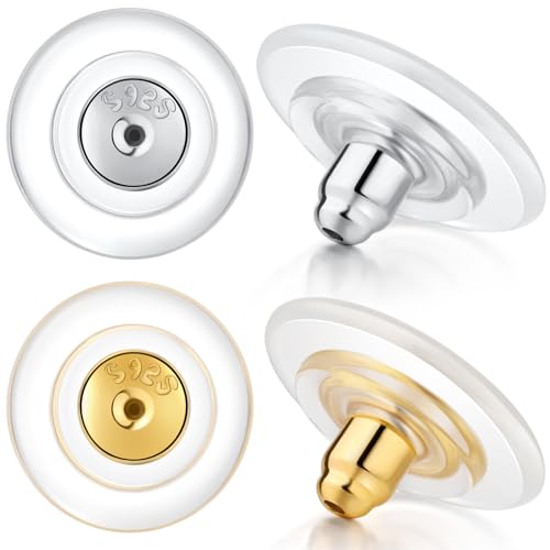 12 mm große Ohrring-Verschlüsse, 925er-Sterlingsilber, Ersatz-Ohrring-Verschlüsse, 18 Karat Gold, Ersatz für Ohrstecker, schwere Hänge-Ohrringe, hypoallergen, keine Reizung, sicher, mehrfarbig 12 mm große Ohrring-Verschlüsse, 925er-Sterlingsilber, Ersatz-Ohrring-Verschlüsse, 18 Karat Gold, Ersatz für Ohrstecker, schwere Hänge-Ohrringe, hypoallergen, keine Reizung, sicher, mehrfarbig von Hazifes