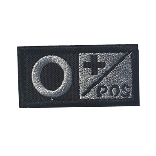 Blutgruppe Abzeichen Nylon gestickt Moral Emblem Applizes Dekorative Patches Typ O pos von Hbbgdiy