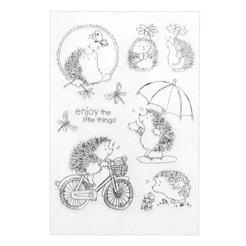 Clear Stamp Silicon Transparent DIY Scrapbook Stempel Stempel Siegel Hedgehog -Siegel für Karten für die Kartenstempel, Silikontransparent -Stempel, DIY Clear Stamp, Igelstempel für die Kartenherste von Hbbgdiy