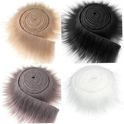 Hbbgdiy 4pcs Therian Maske DIY Kit Faux Fuzzy Stoff 59 Pelzung für Halloween -Maske, die leicht zu schneiden sind, Furr -Fuzzy -Stoff, Faux Furr für DIY Gear Masquerade Cosplay von Hbbgdiy