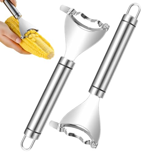 Maisschäler 2pcs Maiskern -Entfernerwerkzeug Mais -Cob Stripper mit ergonomischem Griff einfach hängen rostfreie Stahl -Maisschäler entfernt Körner aus Maiskolben in Sekundenschnelle für die Küche von Hbbgdiy