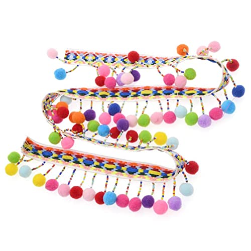 POM POM KUG BAIL RAND -Trimmband für Handhandwerk Kleidung Nähen Spitzenband Quastel DIY Accessoire Pom Pom Ball Fransen, Trimmband, Trimmkugel, Plüschkugel -Rand, Kugelanhänger Trimmband von Hbbgdiy