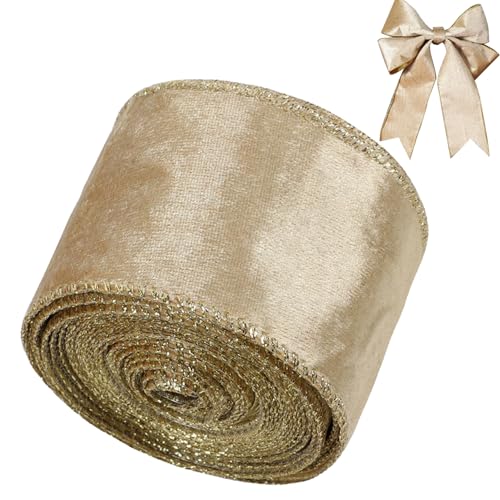 Samtband 1 Roll 30ft DIY Dekorative Feste Farbe Weihnachtsband für Geschenkverpackung Bogen machen Weihnachtskranz, Khaki von Hbbgdiy