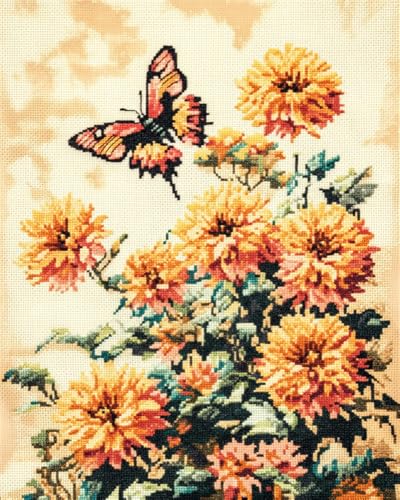 Hdfvlfdsa Kreuzstich Set Vorgedruckt Schmetterlinge Und Chrysanthemen 40X50Cm Stickvorlagen Stickbilder Vorgedruckt Kreuzstich Stickpackungen Stickpackung Cross Stitch Embroidery Kit Stickset Sticken Hdfvlfdsa Kreuzstich Set Vorgedruckt Schmetterlinge Und Chrysanthemen 40X50Cm Stickvorlagen Stickbilder Vorgedruckt Kreuzstich Stickpackungen Stickpackung Cross Stitch Embroidery Kit Stickset Sticken von Hdfvlfdsa