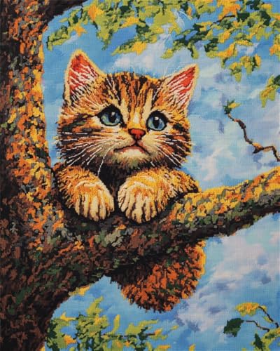 Hdfvlfdsa Stickpackung Kreuzstich Vorgezeichnet Katze Im Baum 40X50Cm Baumwolle Komplettes Stickset Mit Stickvorlage Stickerei-Kit Zum Selbersticken Erwachsene Hdfvlfdsa Stickpackung Kreuzstich Vorgezeichnet Katze Im Baum 40X50Cm Baumwolle Komplettes Stickset Mit Stickvorlage Stickerei-Kit Zum Selbersticken Erwachsene von Hdfvlfdsa