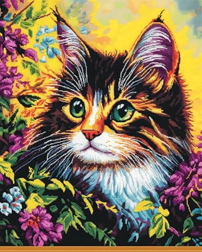 Kreuzstich Stickpackungen Vorgedruckt Set Getigerte Katze 40X50Cm Stickvorlagen Stickbilder Vorgedruckt Kreuzstich Stickpackung Sticken Stickbild Set Für Erwachsene Anfänger, Cross Stitch Ki Kreuzstich Stickpackungen Vorgedruckt Set Getigerte Katze 40X50Cm Stickvorlagen Stickbilder Vorgedruckt Kreuzstich Stickpackung Sticken Stickbild Set Für Erwachsene Anfänger, Cross Stitch Ki von Hdfvlfdsa