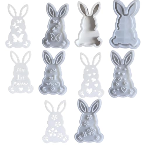 5 PCS Silikonformen Gießformen Ostern, gießform ostern,Silikonform Hase Silikonform Ostern Silikonform Osternhase Kerzenformen Zum Gießen Silikonformen Hase mit Herz Osternhase Giessformen Silikon Os von HeFZiYMOZaDP