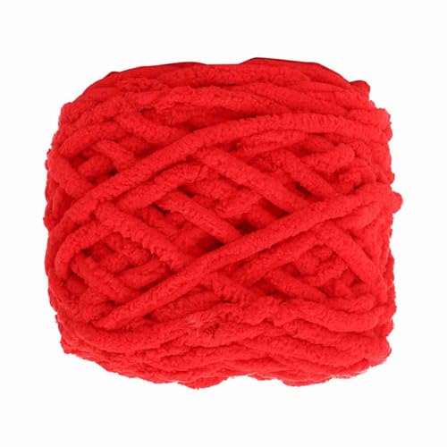 Einzelnes Dickes Eisstreifengarn, Dickes und Schnelles Garn, Grobe Wolle, Superklobiges Garn für Häkelnadelstricken, Gewebte Decke, Slipper-Linie (11 großes Rot) von Headerbs