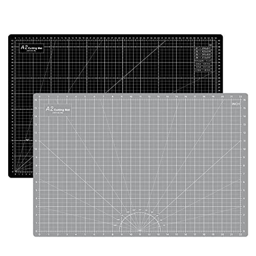 Headley Tools Eingedickt A2 Schneidematte - 60 x 45 cm Selbstheilende Nähmatte, doppelseitig, 5-lagig, für Näharbeiten, Handwerk, Hobby, Stoff, Scrapbooking-Projekt, (Schwarz/Grau) von Headley Tools