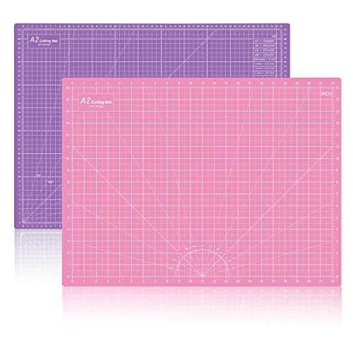 Headley Tools Schneidematte A2 - Selbstheilende Nähmatte, doppelseitig, 5-lagig, für Näharbeiten, Handwerk, Hobby, Stoff, Scrapbooking-Projekt, 60 x 45cm (Rosa/Lila) von Headley Tools