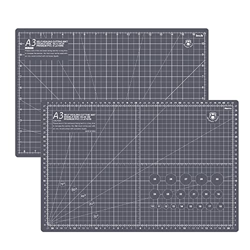 Headley Tools Eingedickt A3 Schneidematte - 30 x 45 cm Selbstheilende Nähmatte, doppelseitig, 5-lagig, für Näharbeiten, Handwerk, Hobby, Stoff, Scrapbooking-Projekt, (Grau) von Headley Tools