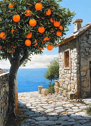 Orangenbaum Malen Nach Zahlen Erwachsene,Paint by Numbers Leinwand Set mit Pinsels Und Acrylfarbe,DIY Meer Handgemalt Ölgemälde Kit Anfänger für Home Haus Dekor 30x50cm Rahmenlos Orangenbaum Malen Nach Zahlen Erwachsene,Paint by Numbers Leinwand Set mit Pinsels Und Acrylfarbe,DIY Meer Handgemalt Ölgemälde Kit Anfänger für Home Haus Dekor 30x50cm Rahmenlos von Heaen