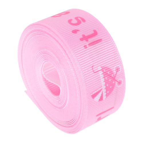 Healeved 1 Rolle Babypartyband geburtstagsdekoration Seilband Alles zum Geburtstag Ribbon Bastelband handgefertigte Bänder Blumenband von Hand geworfene Bänder -Band Polyester Rosa von Healeved