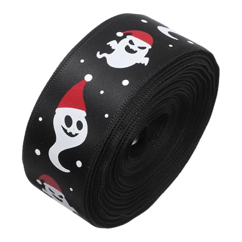 Healeved 1 Rolle Halloween-Band halloween haarband Halloween-Geisterband Kranz machen Band Halloween-Partygeschenk Halloween-Ripsband Halloween bedrucktes Band Banddekoration Polyester von Healeved