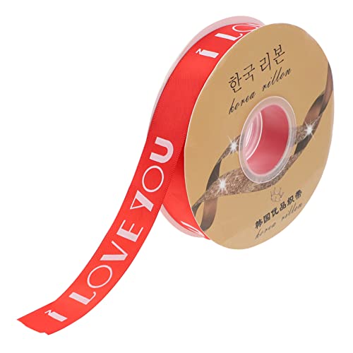 Healeved 1 Rolle Liebe Packband Geschenkband zum Valentinstag Liebesband Bandverpackungsseil seidenband ribbon Verpackungsband Geschenkverpackungswerkzeug zum Valentinstag Polyester rot von Healeved