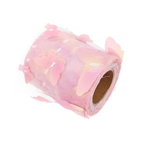 Healeved 1 Rolle Schmetterlingsband kleidung DIY band bedrucktes Band kleidung nähen DIY band Kleidung trimmen Band seidenband ribbon DIY nähen trimmen kleidung DIY zubehör Polyester Rosa von Healeved