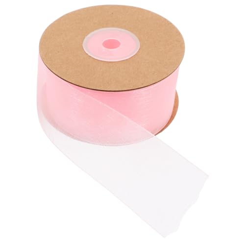 Healeved 1 Rolle Schneegarnband Geschenkboxen Modeperlen Hochzeitsbänder Süßigkeitenkorb Cartoon-Haarspangen geschenkband Partydekoration bastelmaterial Bastelband Wickelband Chiffon Rosa von Healeved