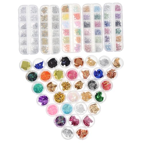 Healeved 1 Satz Nail-Art-Zubehör nagel strass edelsteine Nail Art DIY Werkzeug Nailart-Kristalle farbfolien nagellack ameinails weibliches Strassfolie Papierdekor bohren Colorful von Healeved