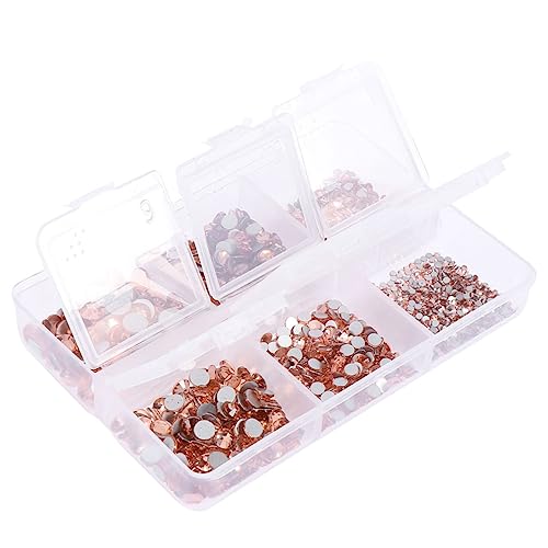 Healeved 1 Schachtel Maniküre Strass Gesicht Strasssteine Nagel Strass Telefonaufkleber Strass Für Gesicht Nageldiamanten, Strasssteine Make-up-juwelen Dekorative Nagelanhänger Rose Gold von Healeved